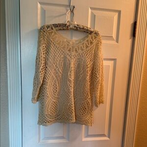 Adiva Cream Lace Women's Sweater